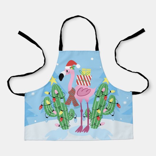 Tablier Christmas Flamingo with Cactus (Recto)