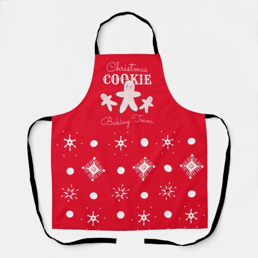 Tablier Christmas Ginglerie Cookie Pink Baking Team Rouge (Recto)