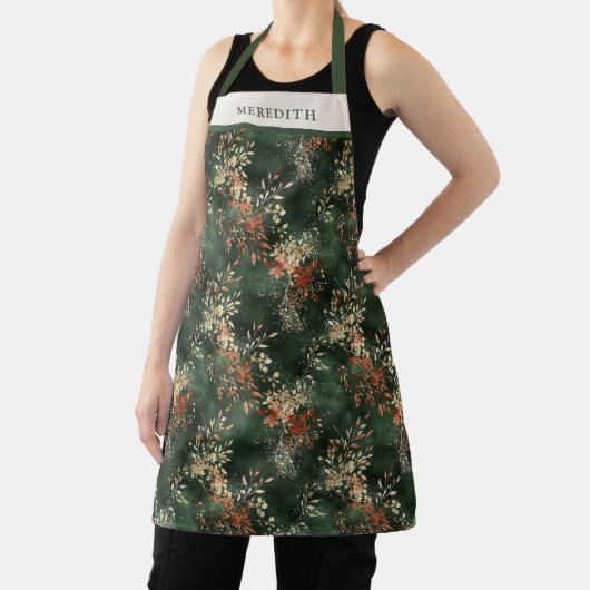 Tablier Christmas Holiday Botanical Personalized (Insitu)