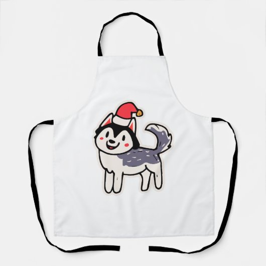 Tablier Christmas Husky Amoureux des chiens Malamute (Recto)