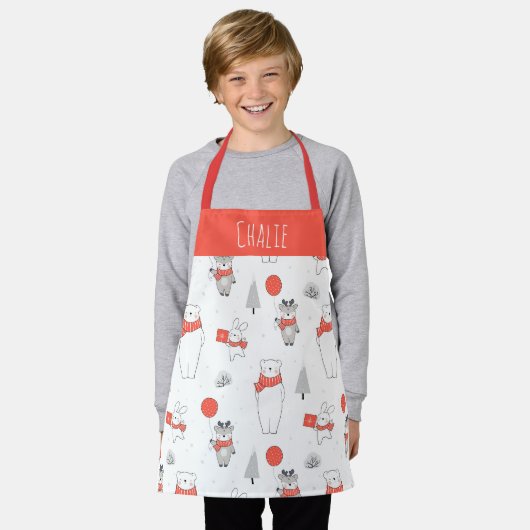 Tablier Christmas Kids Baking & Cooking Gift Apron (Porté)