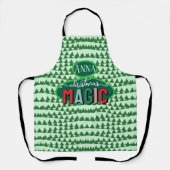 Tablier Christmas Magic Calligraphy Green Pine Trees Funky (Recto)
