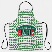 Tablier Christmas Magic Calligraphy Green Pine Trees Funky (Recto)