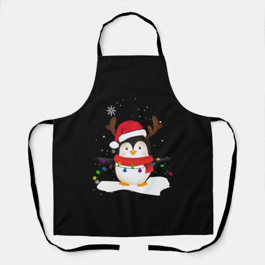 Tablier Christmas Penguin Reindeer Christmas tree (Recto)
