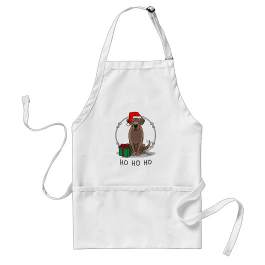 Tablier Christmas Père Noël Chocolat Labrador Retriever Dr (Devant)