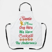 Tablier Christmas Père Noël S'il vous plaît Arrêtez ici No (Recto)