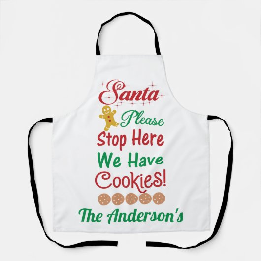 Tablier Christmas Père Noël S'il vous plaît Arrêtez ici No (Recto)