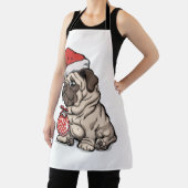 Tablier Christmas Pug cute hat cartoon (Insitu)