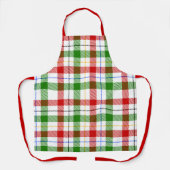 Tablier Christmas Red Green White Flannel Plaid Design  (Recto)