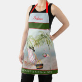 Tablier Christmas Think Beach Palm Trees Flamant rose (Insitu)