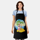 Tablier Christmas Tropical Beach Funny Santa Claus (Porté)