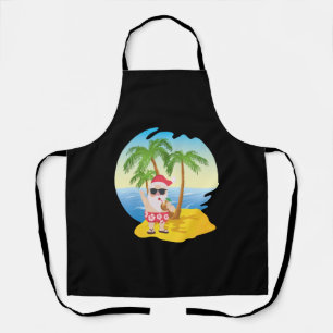 Tablier Christmas Tropical Beach Funny Santa Claus