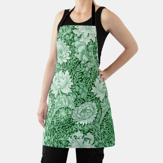 Tablier Chrysanthemum Green, William Morris (Insitu)