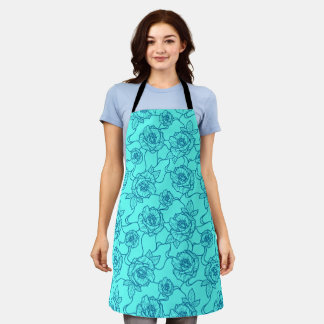 Tablier Chuchotements de Rose, Motif Floral à Lignes Éléga