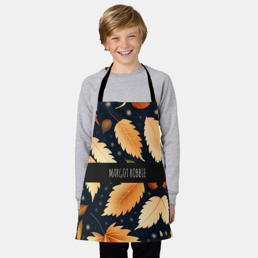 Tablier Chute d'hiver feuille flocons de neige Rétro Motif (Porté)