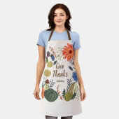 Tablier Chute du champignon floral mignonne Thanksgiving (Porté)