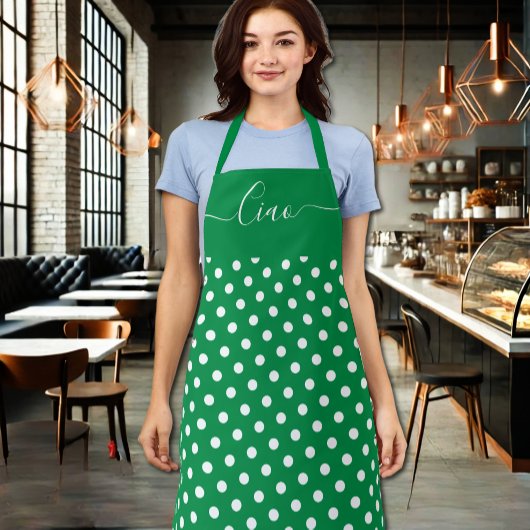 Tablier Ciao - blanc vert