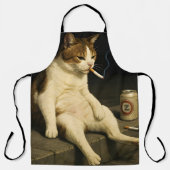 Tablier Cigarette Kitten Funny Smoking Cat Gen Z Meme (Recto)