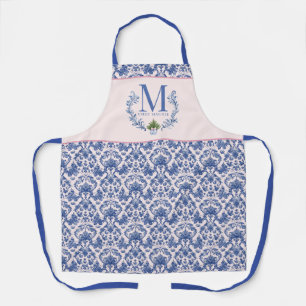 Tablier Cimetière Monogramme Bleu avec arbre de Noël
