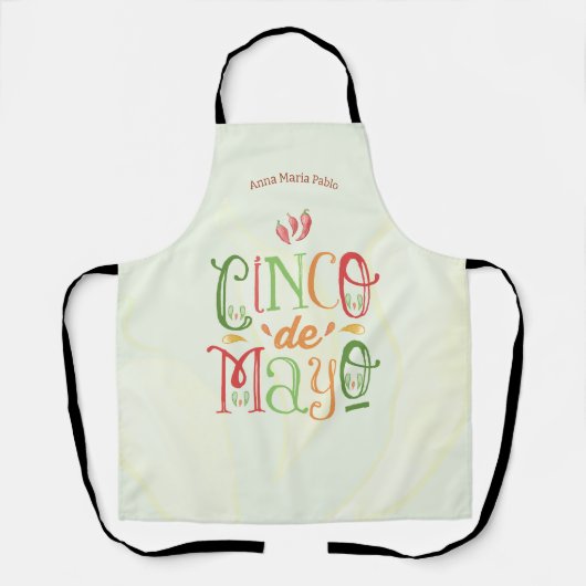 Tablier Cinco de Mayo coloré (Recto)
