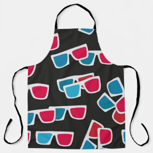 Tablier Cinéma, lunettes 3d motif, sans soudure. 