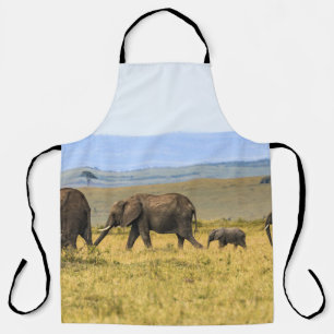 TABLIER CINQ ÉLÉPHANTS EN GRAS BROWN