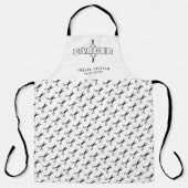 Tablier Ciseaux de barbier motif barbier noir et blanc (Recto)