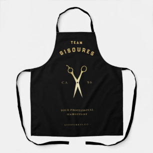 Tablier Ciseaux d'or coiffeuse minimaliste