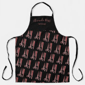Tablier Ciseaux en or rose et peigne noir (Recto)