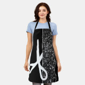 Tablier Ciseaux modernes Stylo cheveux noir (Porté)