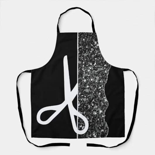 Tablier Ciseaux modernes Stylo cheveux noir (Recto)