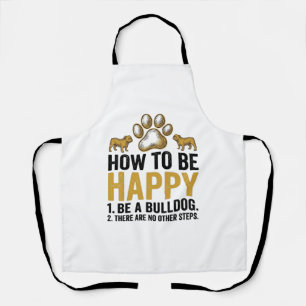 Tablier Citation Bulldog heureux Gravure vintage Amoureux 