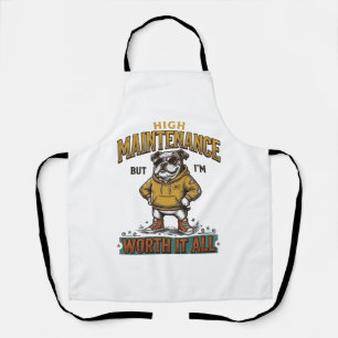 Tablier Citation de Bulldog Drôle T-Shirt Gravure Vintage 