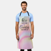 Tablier Citation de chef drôle arc-en-ciel pastel marbre m (Porté)