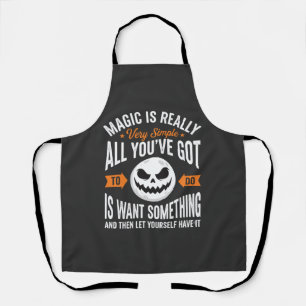 Tablier Citation de magie d'Halloween Design de visage de