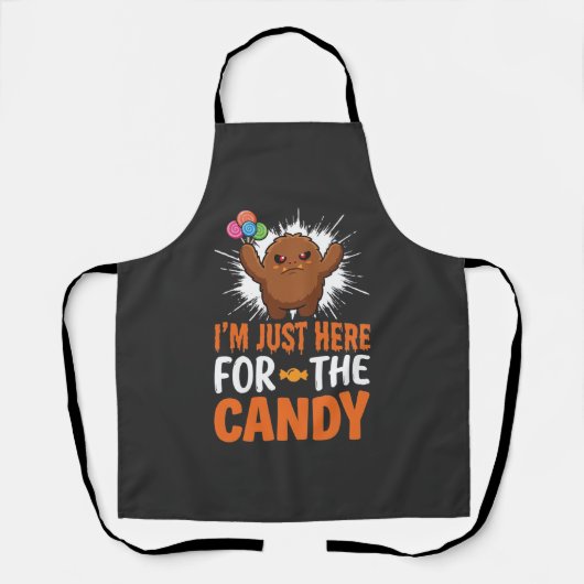 Tablier Citation de monstre de bonbons d'Halloween Design (Recto)