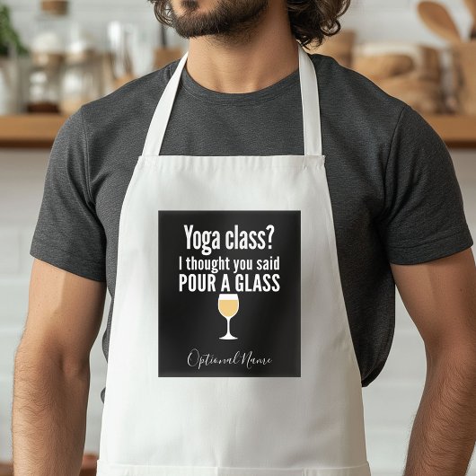 Tablier Citation De Vin Drôle - Cours De Yoga ? Verser un 