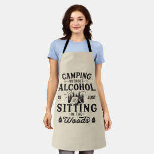 Tablier Citation d'équipe de camping et de boisson drôle