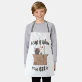 Tablier Citation drôle Accueil est où est votre chat (Porté)