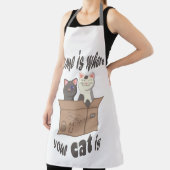 Tablier Citation drôle Accueil est où est votre chat (Insitu)