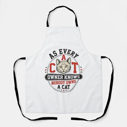 Tablier Citation drôle de propriétaire de chat Design de g (Recto)