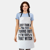 Tablier Citation drôle de sorcière pour test de Halloween (Porté)