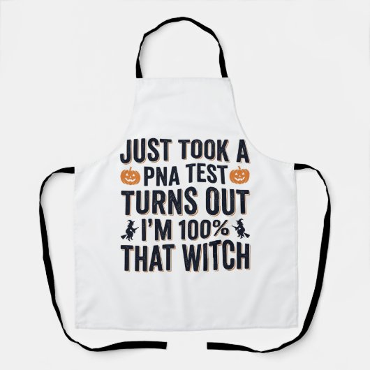 Tablier Citation drôle de sorcière pour test de Halloween (Recto)