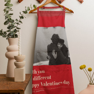 Tablier Citation et photo rouge tendance Cadeau Valentin