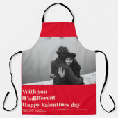 Tablier Citation et photo rouge tendance | Cadeau Valentin (Recto)