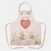 Tablier Citation Grand-Mère Aquarelle Rose Floral (Recto)