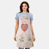 Tablier Citation Grand-Mère Aquarelle Rose Floral (Porté)