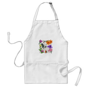 Tablier Citation positive Be Happy and garden flowers