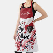 Tablier Citation romantique "Be Mine" Photo Coeur Rouge Bo (Insitu)