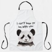 Tablier Citation Romantique Moderne Avec Panda Noir Et Bla (Recto)